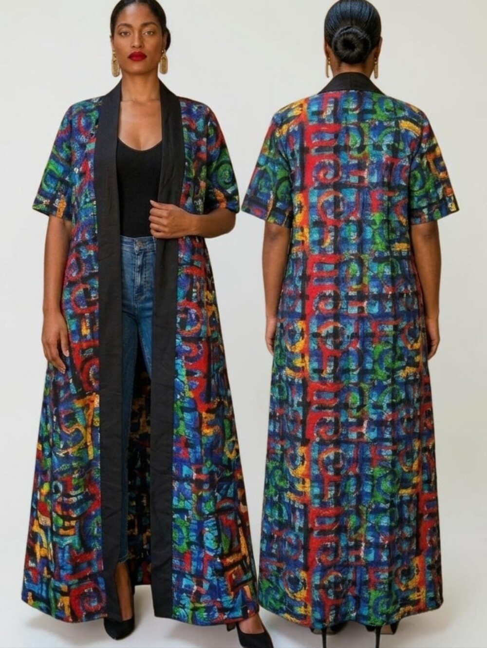 ACE KOUTURE Sogi Maxi Kimono Duster - Size L/XL